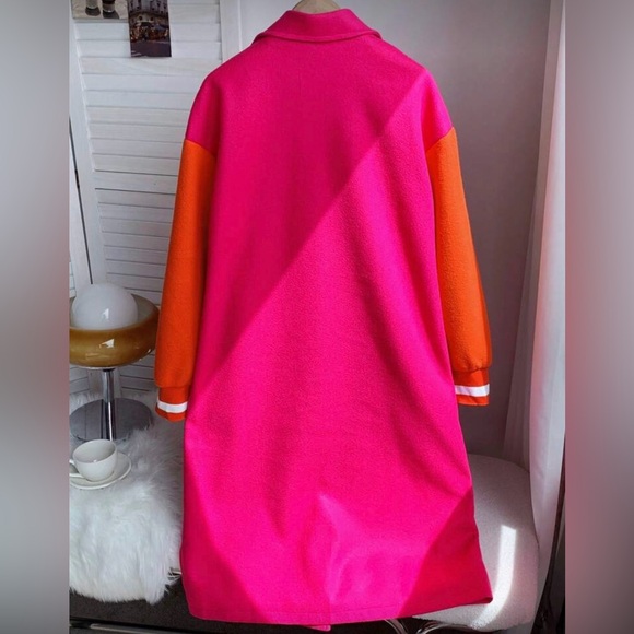 SHEIN Pink and Orange Trench Coat - Picture 3 of 3